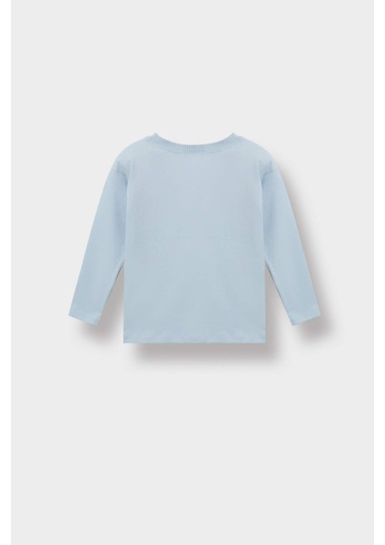 Erkek Bebek Bisiklet Yaka Basic Düz Uzun Kollu Tişört E8354A525AU modelleri