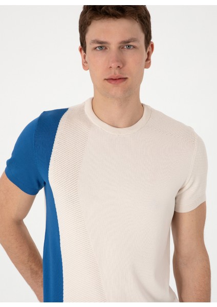 Bisiklet Yaka Slim Fit Beyaz Erkek Kazak Lesa fiyatları