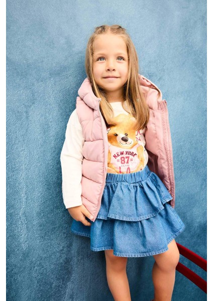 Kız Bebek Beli Lastikli Katlı Jean Etek F3708A525AU fiyatları