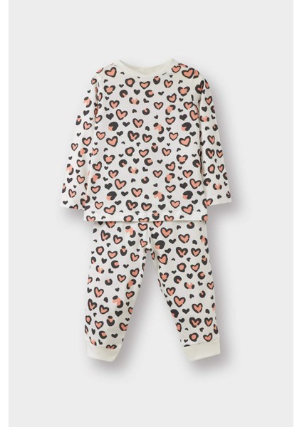 Kız Bebek Pijama Takımı Desenli Uzun Kollu Penye Üst Uzun Alt E9478A525AU
