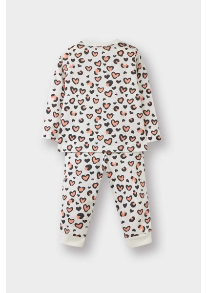 Kız Bebek Pijama Takımı Desenli Uzun Kollu Penye Üst Uzun Alt E9478A525AU fırsatları