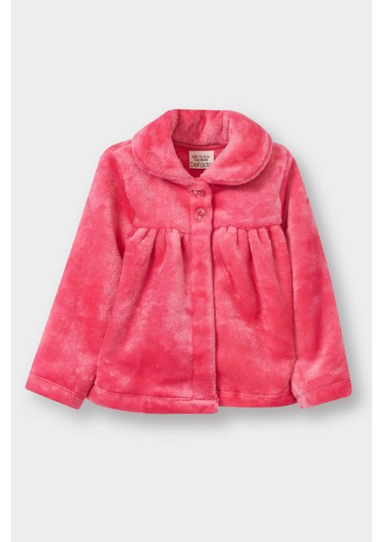 Kız Bebek Bebe Yaka Düğmeli Pelüş Hırka E8772A525AU