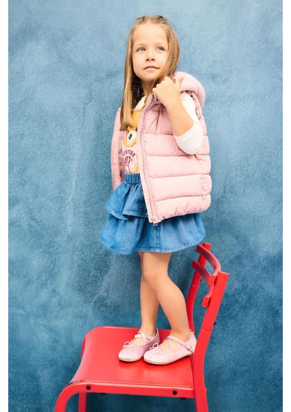 Kız Bebek Beli Lastikli Katlı Jean Etek F3708A525AU