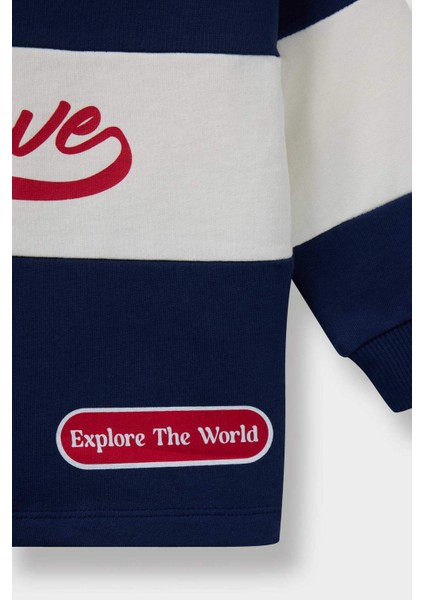 Erkek Bebek Gömlek Yaka Baskılı Okul Sweatshirt F3226A525AU fiyatları