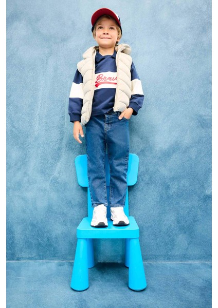 Erkek Bebek Gömlek Yaka Baskılı Okul Sweatshirt F3226A525AU fırsatları