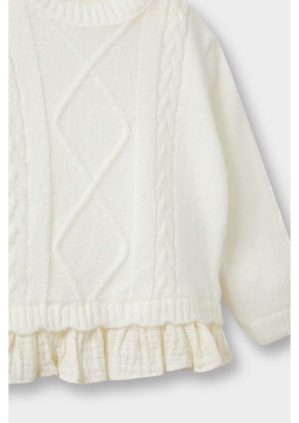 Kız Bebek Bisiklet Yaka Triko Kazak F2445A525WN fiyatları