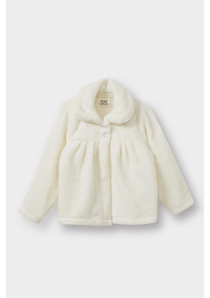 Kız Bebek Bebe Yaka Düğmeli Pelüş Hırka E8772A525AU