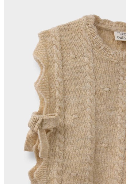 Kız Bebek Bisiklet Yaka Yandan Bağlamalı Triko Süveter C8086A525AU fiyatları