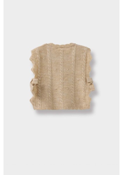 Kız Bebek Bisiklet Yaka Yandan Bağlamalı Triko Süveter C8086A525AU modelleri