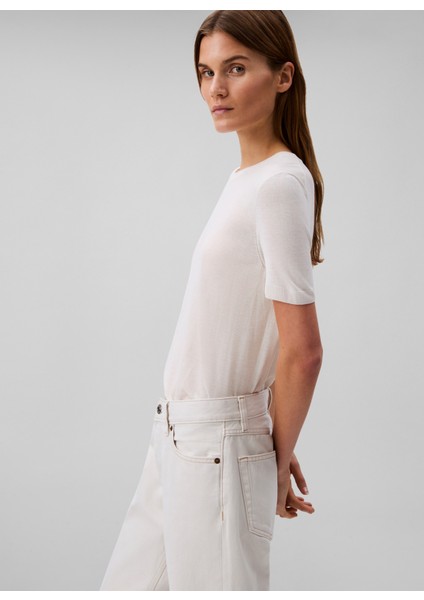 Yüksek Bel Düz Paça Straight Beyaz Kadın Denim Pantolon LV047B919GASN fiyatları