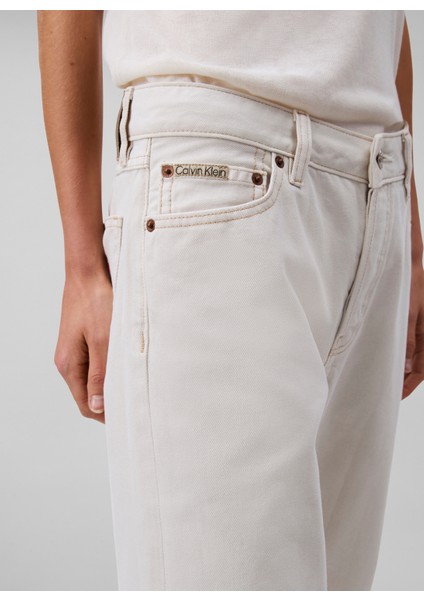 Yüksek Bel Düz Paça Straight Beyaz Kadın Denim Pantolon LV047B919GASN fırsatları