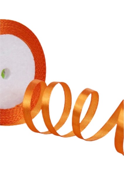 Saten Kurdele 6 mm Orange 2 Metre