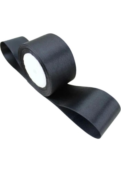 Saten Kurdele 6 cm Siyah 2 Metre