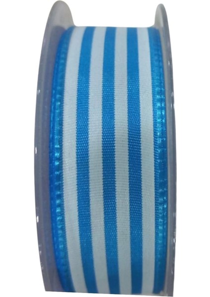 Tafta Çizgi Desen Kurdele 25 mm Mavi 1 Metre fiyatları