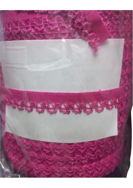 Çamaşır Lastiği Dantelli 1 cm 1 Metre Fuşya