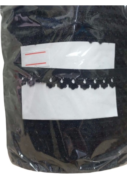 Çamaşır Lastiği Dantelli 1 cm 1 Metre Siyah