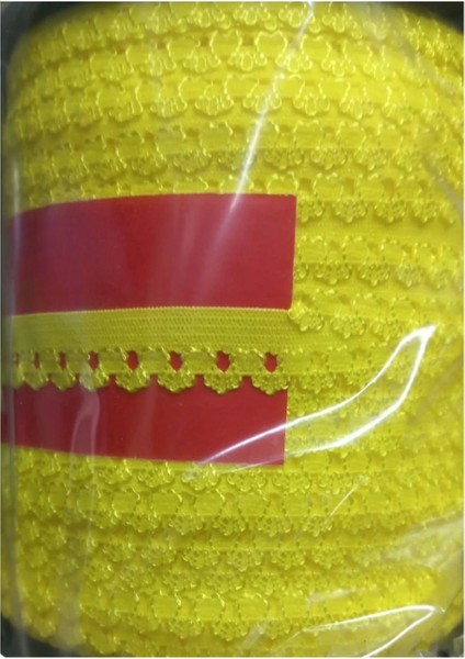 Çamaşır Lastiği Dantelli 1 cm 1 Metre Sarı