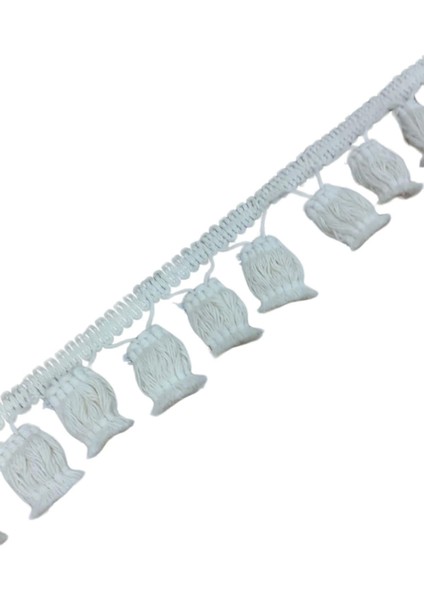 Ponpon Püskül Pamuk En 5 cm Krem 1 Metre