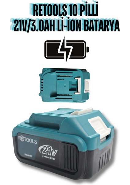 10 Pilli Li-Ion Batarya 21V/3.0AH Mavi