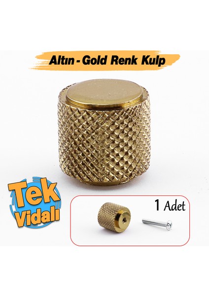 Tek Vidalı Çizgili Lüks Gold Düğme Metal Kulp Çekmece Mobilya Mutfak Dolabı Dolap Kulbu Kulpları