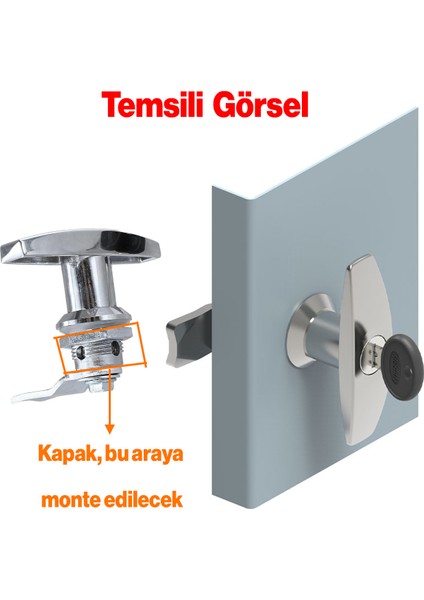 Mandallı Kollu T Tipli Dolap Çekmece Kilidi 2 Anahtarlı Metal Mobilya Elektrik Pano Kilidi 1 Adet modelleri