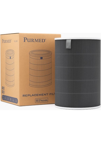 Xiaomi Smart Air Purifier 4 Pro Uyumlu Gri H13 HEPA + Aktif Karbon Filtre – RFID’li Yüksek Verimli Yedek Filtre