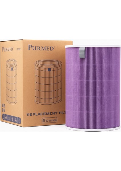 Xiaomi Smart Air Purifier 4 Pro Uyumlu Hepa + Karbon Filtre Mor