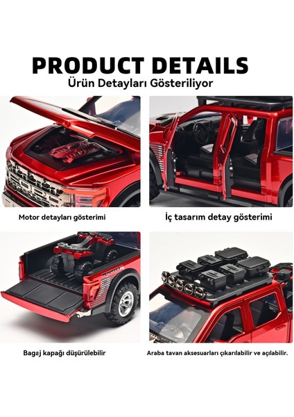 1:24 Ford Pickup Alaşımlı Araba Modeli Off-Road Oyuncak Ev Seti (Yurt Dışından) modelleri