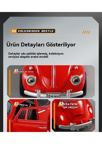 1:18 Beetle Alaşımlı Araba Modeli Klasik Retro Koleksiyon Süsleri (Yurt Dışından) modelleri