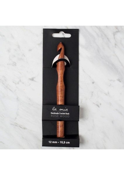 Rosewood 12 mm 15.5 cm Ahşap Yün Tığ