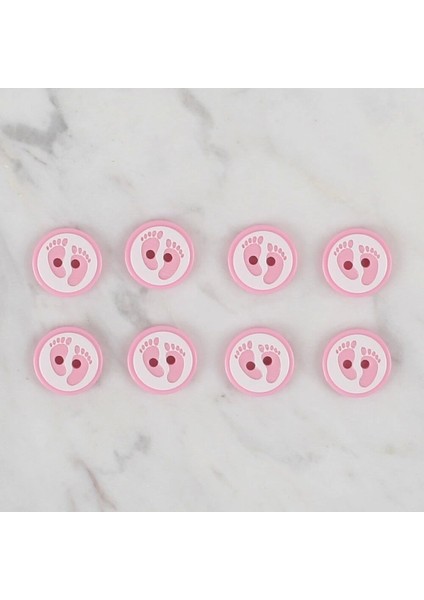 Crafts Pembe 8 Li Ayak Izi Düğme - 436 fiyatları