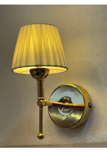 Osmanlı Ipeği Metal Duvar Aydınlatması Kablosuz Pilli Ledli Parlak Gold Aplik modelleri
