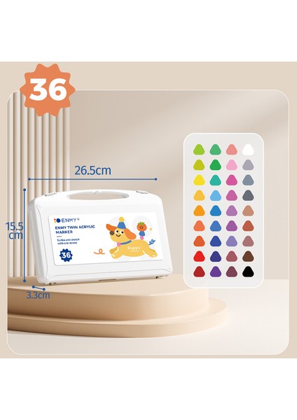 Enmy 36 Renk Çift Uçlu Akrilik Markör Yumuşak ve Sert Çift Uçlu Boyama Kalemleri Çocuklar Için Büyük Kapasiteli/süper Kapsama/katmanlı Renkler Siyah Karton Boyama (Yurt Dışından) indirimleri