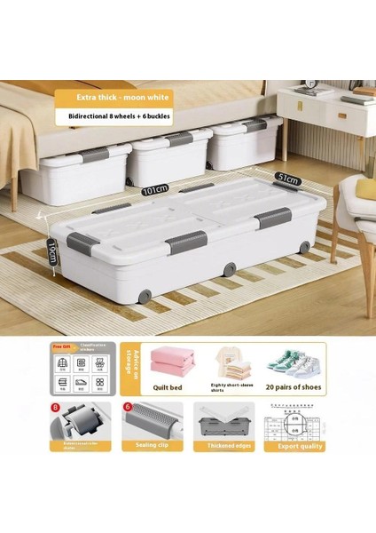 Storage Magic Yatak Altı Düzenleyici Toz Sızdırmaz Saklama Kutuları (Yurt Dışından)