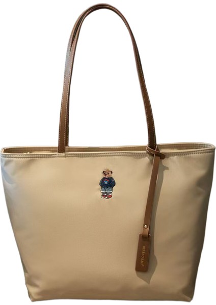 Ayı Nakış Kanvas Çanta Omuz Çantası (Yurt Dışından)