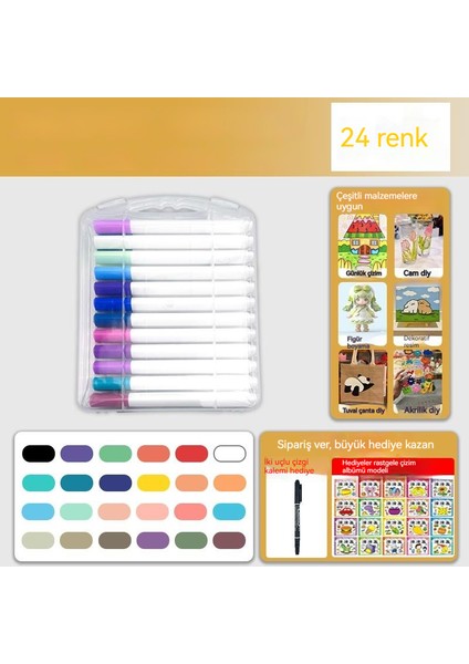 Akrilik Marker 24 Renk Opak Katlanabilir Güçlü Kapsama Çocuk Yetişkin Profesyonel Boyama Kalemleri Cam Manken Tuval Dıy (Yurt Dışından)