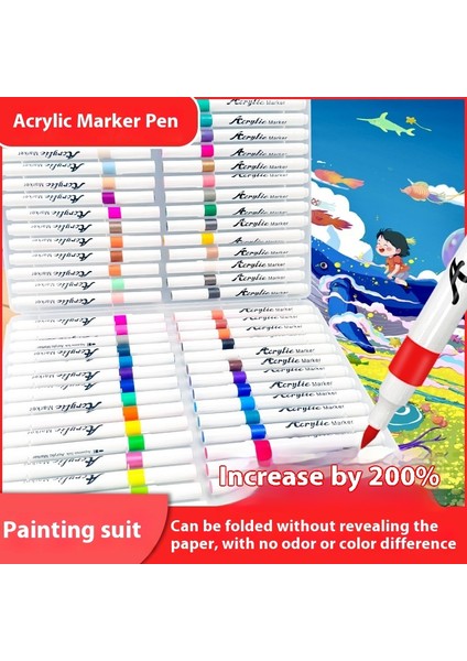 Akrilik Marker 24 Renk Opak Katlanabilir Güçlü Kapsama Çocuk Yetişkin Profesyonel Boyama Kalemleri Cam Manken Tuval Dıy (Yurt Dışından) modelleri
