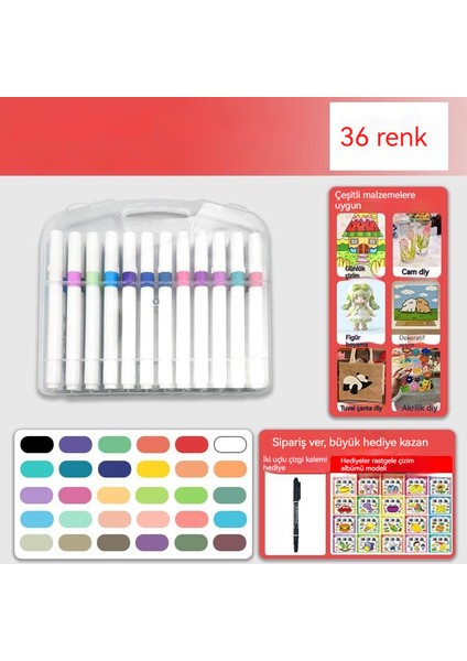 Akrilik Markör 36 Renk Opak Katlanabilir Güçlü Kapsama Çocuk Yetişkin Profesyonel Boyama Kalemleri Cam El Yapımı Tuval Dıy (Yurt Dışından)