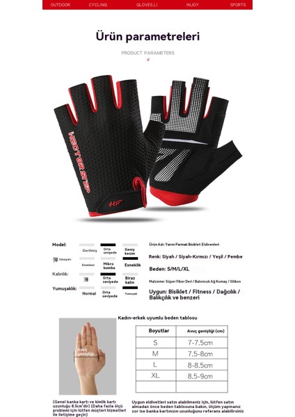 Açık Hava Bisiklet Eldivenleri (Yükseltilmiş) (Yurt Dışından) fiyatları