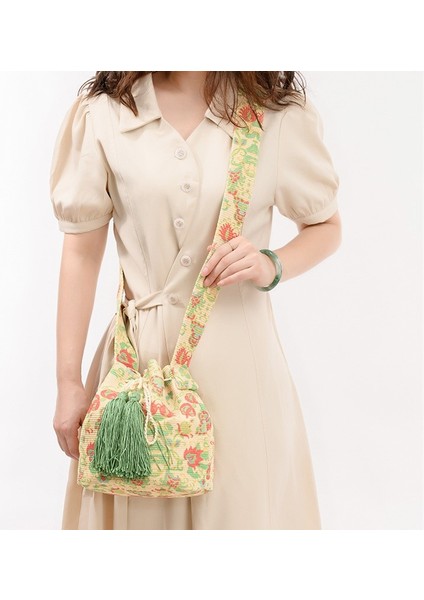 Bohem Etnik Tarzı Kanvas Çanta Çapraz Askılı Kova Çanta (Yurt Dışından) fiyatları