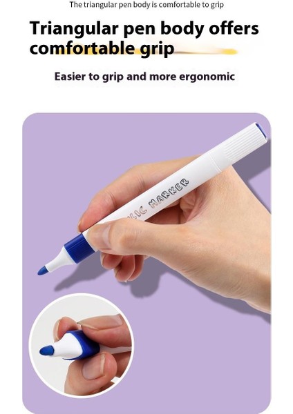 48 Renkli Üçgen Akrilik Markör Seti | Su Geçirmez ve Opak Katlanabilir | Öğrenci Sanat Kalemleri (Yurt Dışından) fırsatları