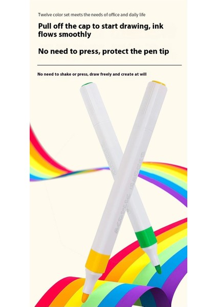 12 Renkli Üçgen Akrilik Markör Seti | Su Geçirmez ve Opak Katlanabilir | Öğrenci Sanat Kalemleri (Yurt Dışından) modelleri