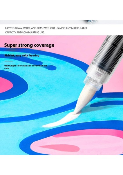 Düz Sıvı Yumuşak Uçlu Akrilik Markör ｜öğrenci Boyama｜istiflenebilir Mürekkepli Kalem｜büyük Kapasiteli Boya Fırçası (Yurt Dışından) fırsatları