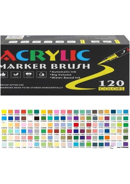 Düz Sıvı Yumuşak Uçlu Akrilik Markör ｜öğrenci Boyama｜istiflenebilir Mürekkepli Kalem｜büyük Kapasiteli Boya Fırçası (Yurt Dışından)