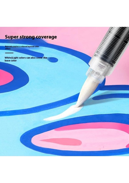 Düz Sıvı Yumuşak Uçlu Akrilik Markör ｜öğrenci Boyama｜istiflenebilir Mürekkepli Kalem｜büyük Kapasiteli Boya Fırçası (Yurt Dışından) fırsatları