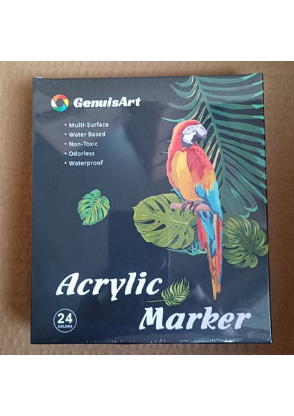 Çift Uçlu Akrilik Markör Seti 24 Renk｜hızlı Kuruyan ve Su Geçirmez/katmanlanabilir/çok Yüzeyli」. (Yurt Dışından)