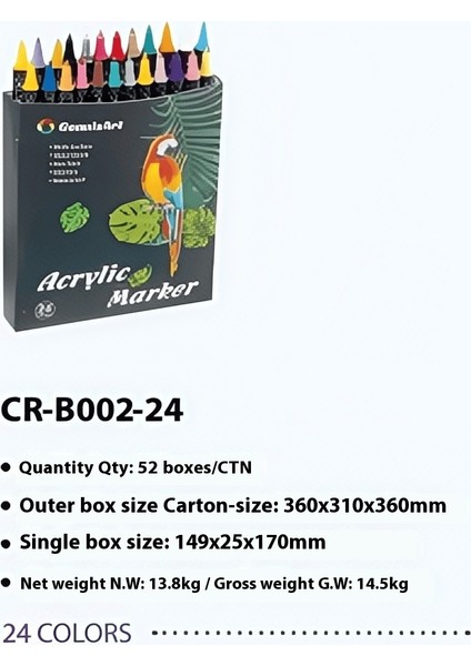 Çift Uçlu Akrilik Markör Seti 24 Renk｜hızlı Kuruyan ve Su Geçirmez/katmanlanabilir/çok Yüzeyli」. (Yurt Dışından) fırsatları