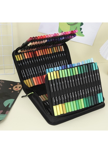 120 Renk Çift Uçlu Suluboya Fırça Seti | Çocuk Profesyonel Resim Fırçaları | Hızlı Kuruyan Mürekkep Güzel Sanatlar Resim Malzemeleri (Yurt Dışından)