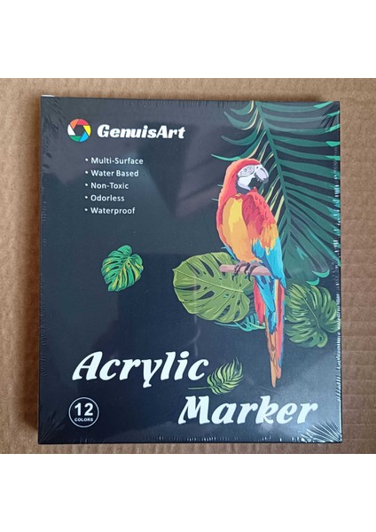 Çift Uçlu Akrilik Markör Seti 12 Renk｜hızlı Kuruyan ve Su Geçirmez/katmanlanabilir/çok Yüzeyli」. (Yurt Dışından)