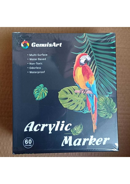 Çift Uçlu Akrilik Markör Seti 60 Renk｜hızlı Kuruyan ve Su Geçirmez/katmanlanabilir/çok Yüzeyli」. (Yurt Dışından)
